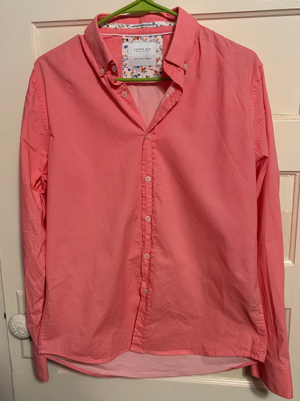 Cactus Man Ricky Singh Coral Button-Down Long Sleeve Shirt